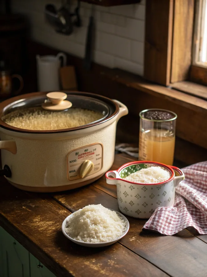 Can you make rice in a crock pot – slow cooker setup with ingredients