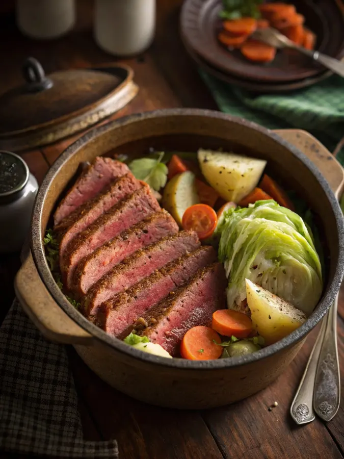 corned beef in crock pot with vegetables