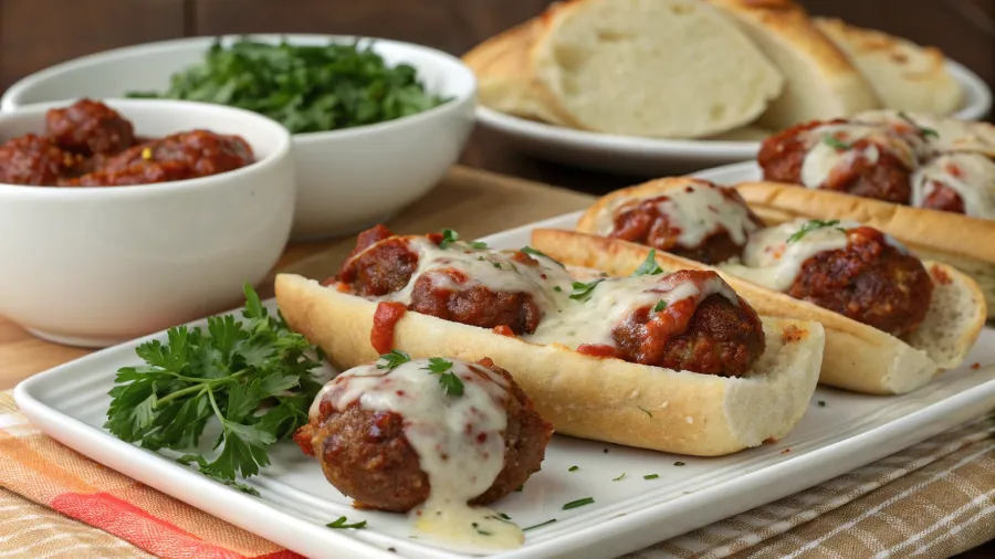 crock pot meatballs in sub rolls