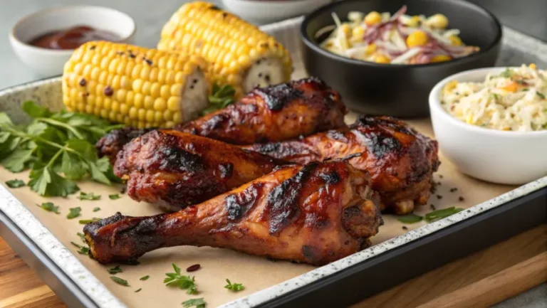 served bbq chicken legs in crock pot style