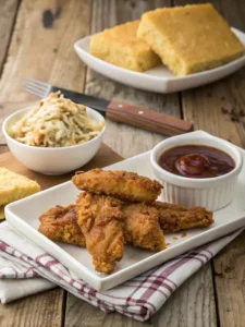 crock pot bbq chicken tenders served with sides