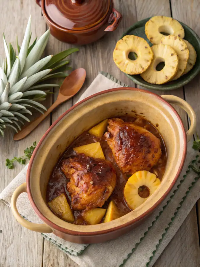BBQ Chicken with Pineapple Crock Pot in Slow Cooker