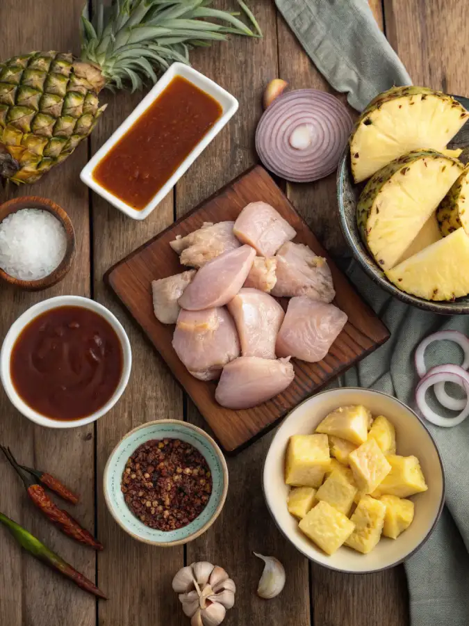 Ingredients for BBQ Chicken with Pineapple Crock Pot