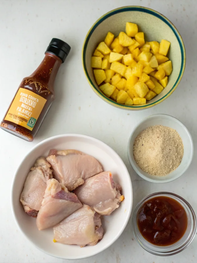 Ingredients for BBQ Hawaiian Chicken Crock Pot