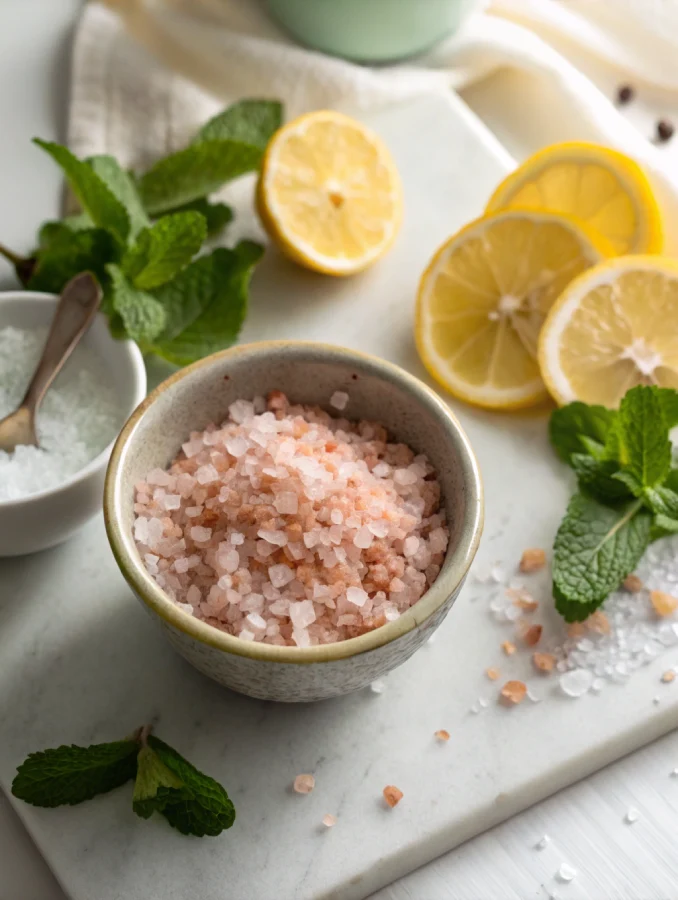 Ingredients for japanese pink salt and ice recipe