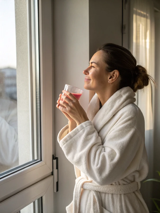 sipping morning pink salt drink