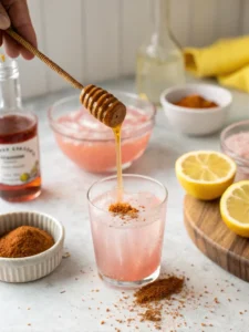 Adding raw honey or cayenne to pink salt drink