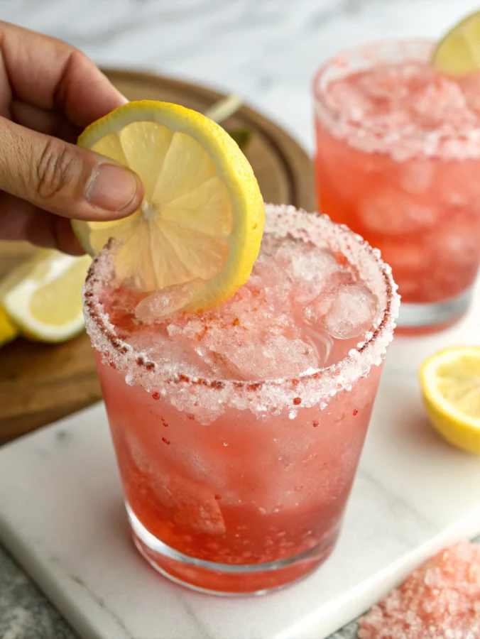 pink salt trick recipe drink with lemon and salt