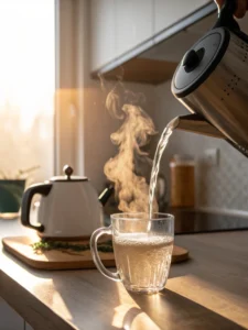 warming water for pink salt trick drink