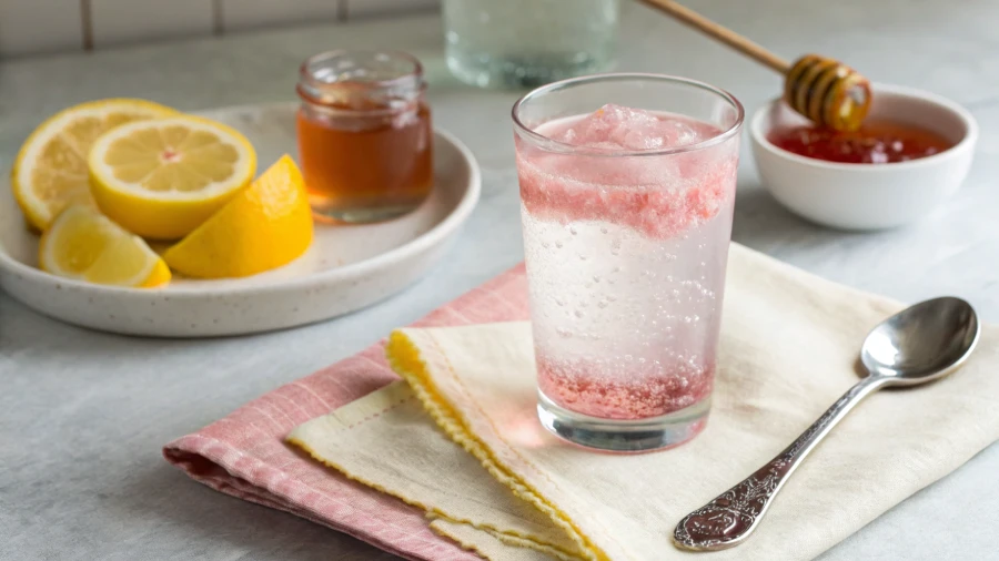Morning routine sipping pink salt trick