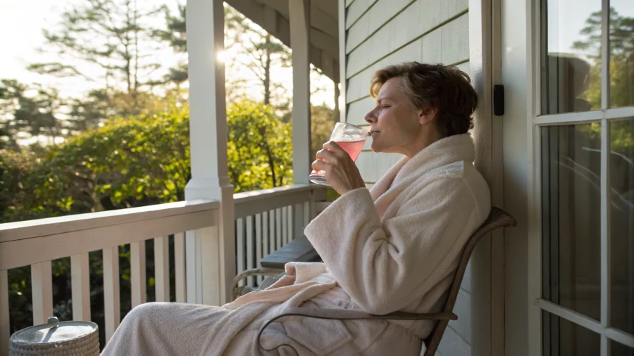 sipping pink salt trick in the morning