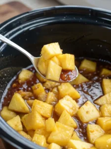Pour pineapple chunks and juice over chicken in slow cooker