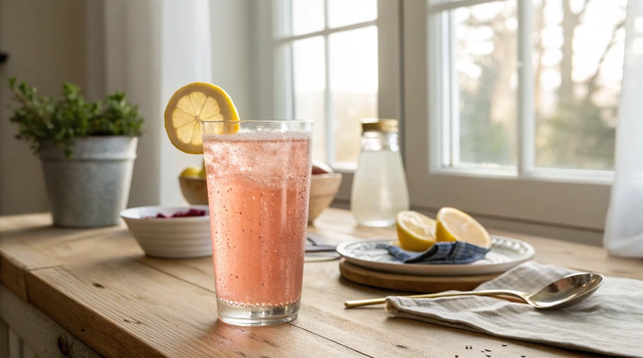 Serving Himalayan pink salt drink for weight management