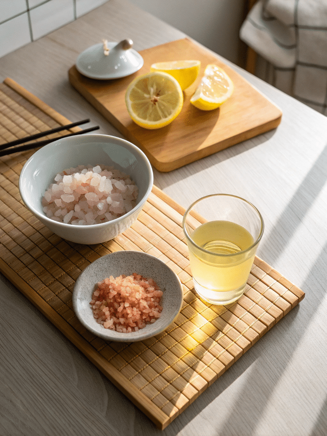 Japanese Mounjaro recipe for weight loss with pink salt and lemon