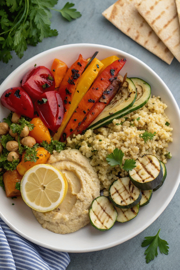 Complete Mediterranean diet recipe meal