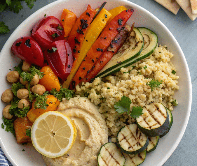 Complete Mediterranean diet recipe meal