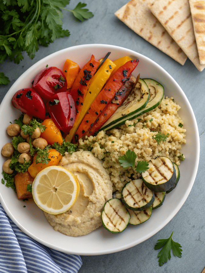 Complete Mediterranean diet recipe meal