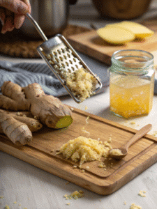 adding grated ginger to mounjaro drink recipe