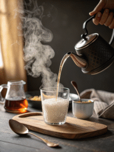 pouring warm water into gelatin trick recipe