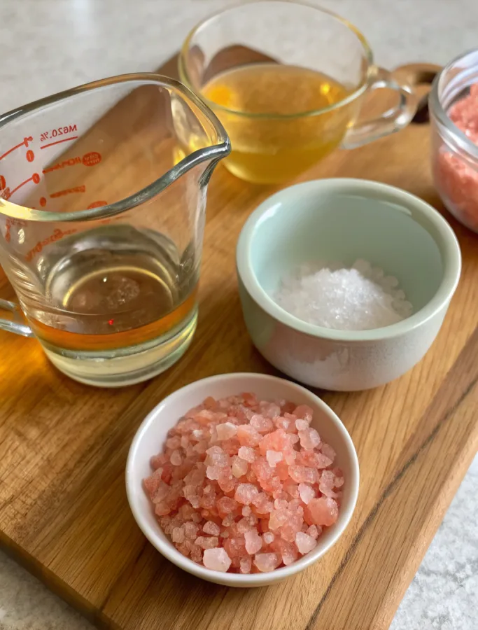 ingredients for pink salt apple cider vinegar drink in 2025