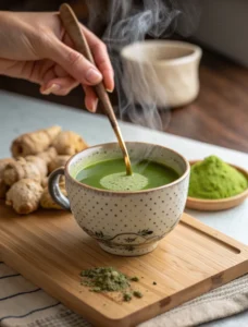 stir warm water into japanese mounjaro detox drink