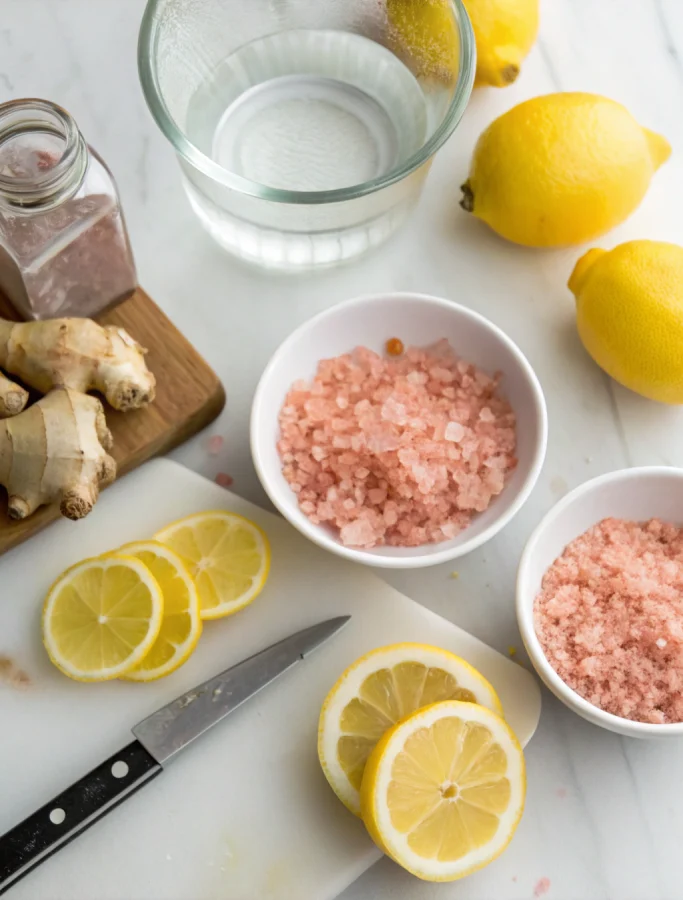 Ingredients for Mounjaro pink salt detox recipe