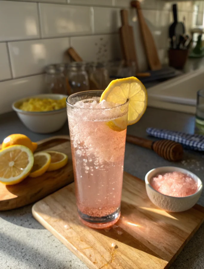 oprah pink salt recipe detox drink in glass