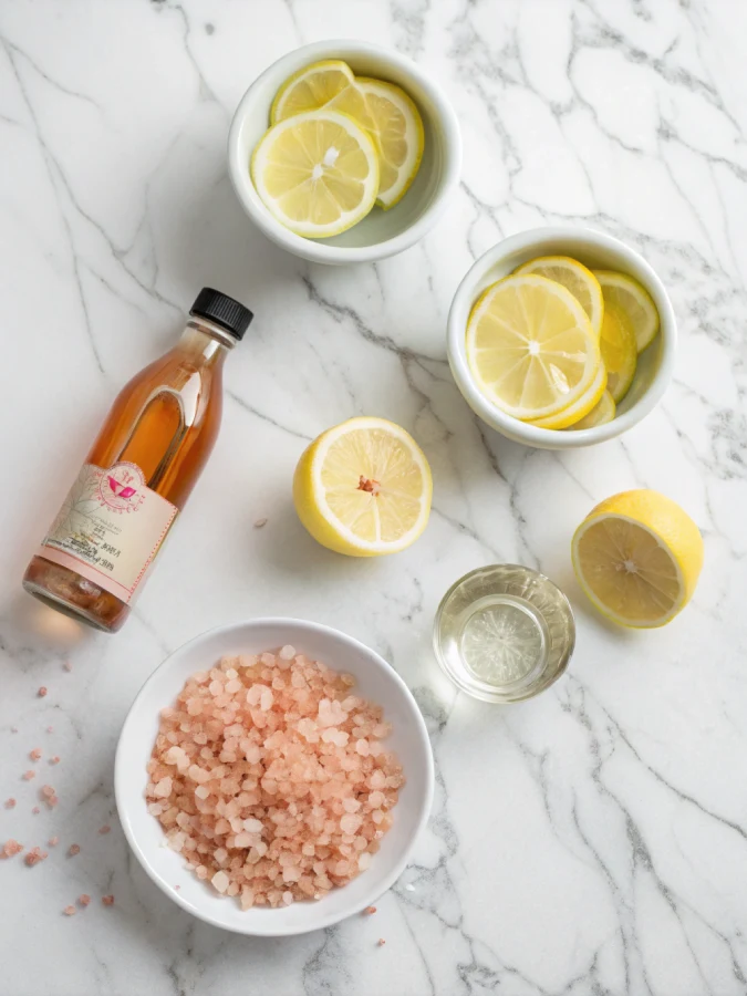 Ingredients for Himalayan pink salt weight drink