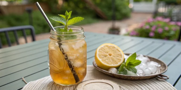 Serving Mounjaro recipe drink with lemon and mint