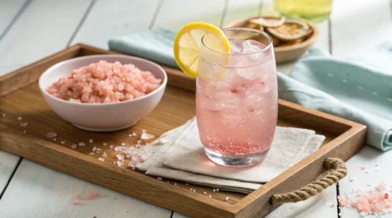 Pink salt diet drink recipe ready to serve