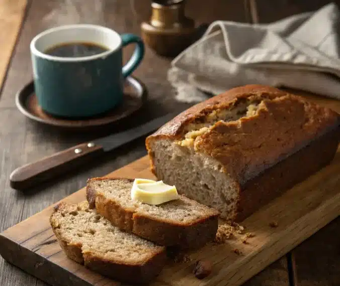 Joanna Gaines banana bread recipe served sliced with butter